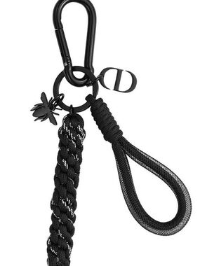 Dior KEY Ring keychain Black and White Braided Keychain 2x
Charms CD & Bee
